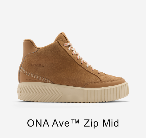 Ona Ave™ Zip Mid Women's Waterproof Sneaker - Tawny Buff & Chalk