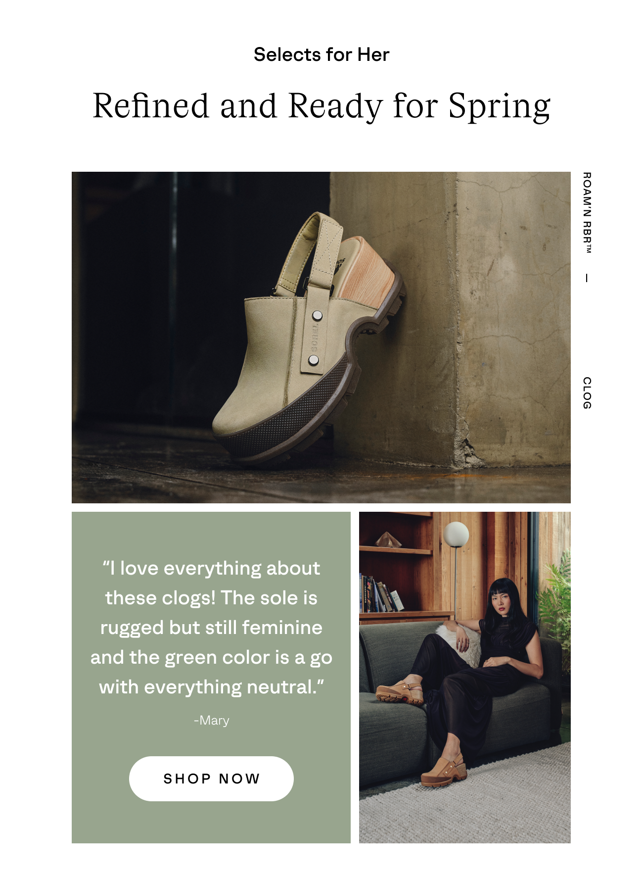 Roamn RBR Clog in Dusty Twill