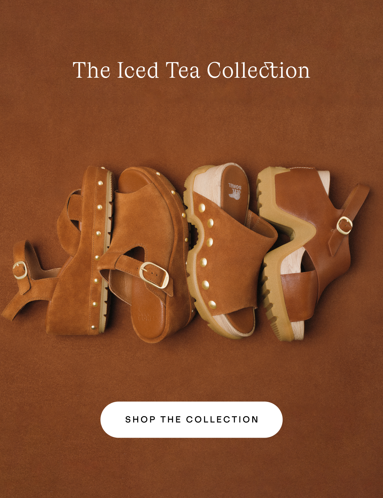 Sandals in iced tea color 