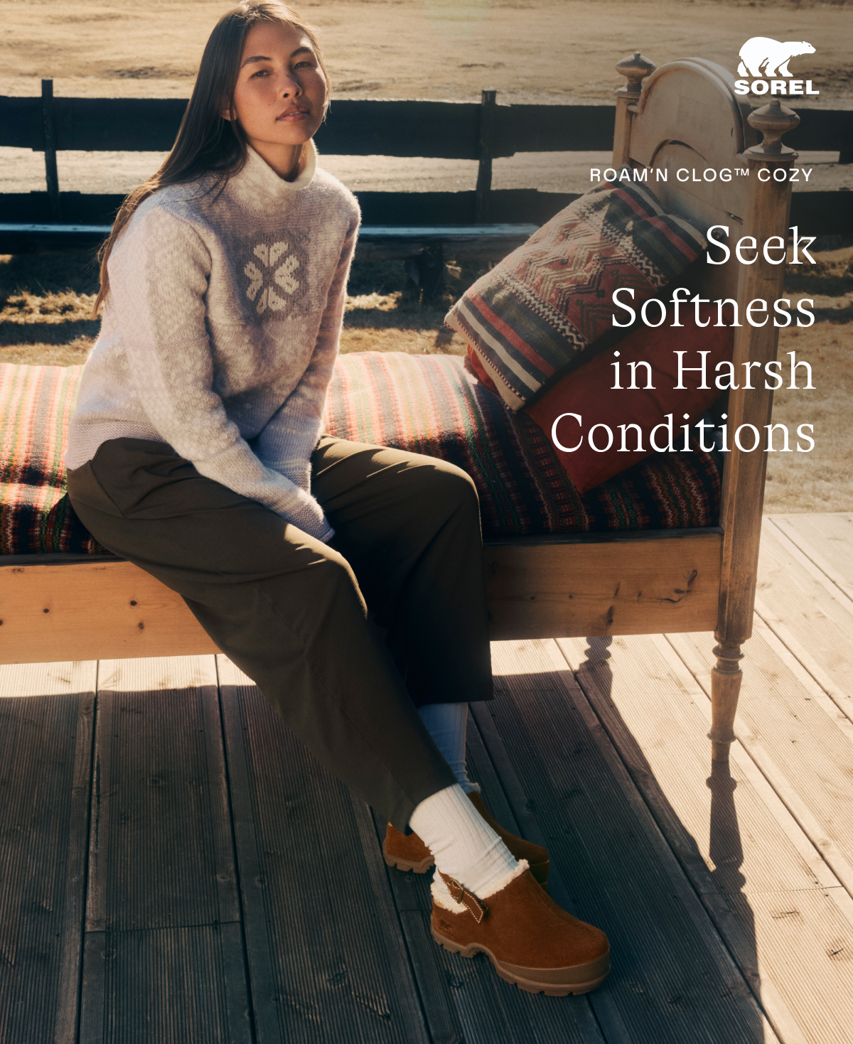 Seek Softness in Harsh Conditions. Roam'n Clog™ Cozy Women's Shoe - Dark Auburn
