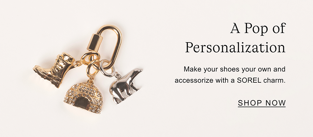 A pop of personalization. Make your shoes your own and accessorize with a SOREL charm.