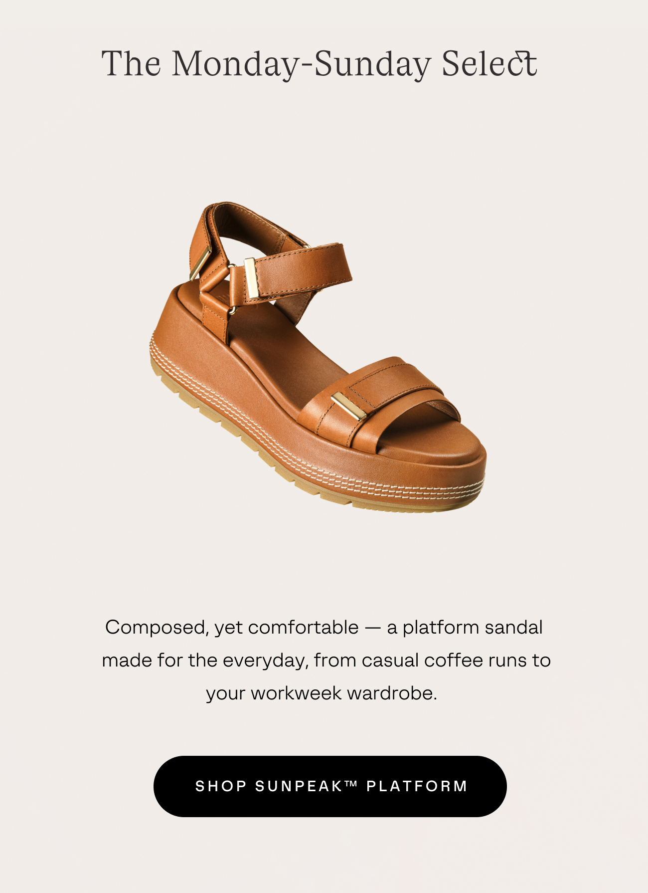 A platform leather sandal made for everyday 