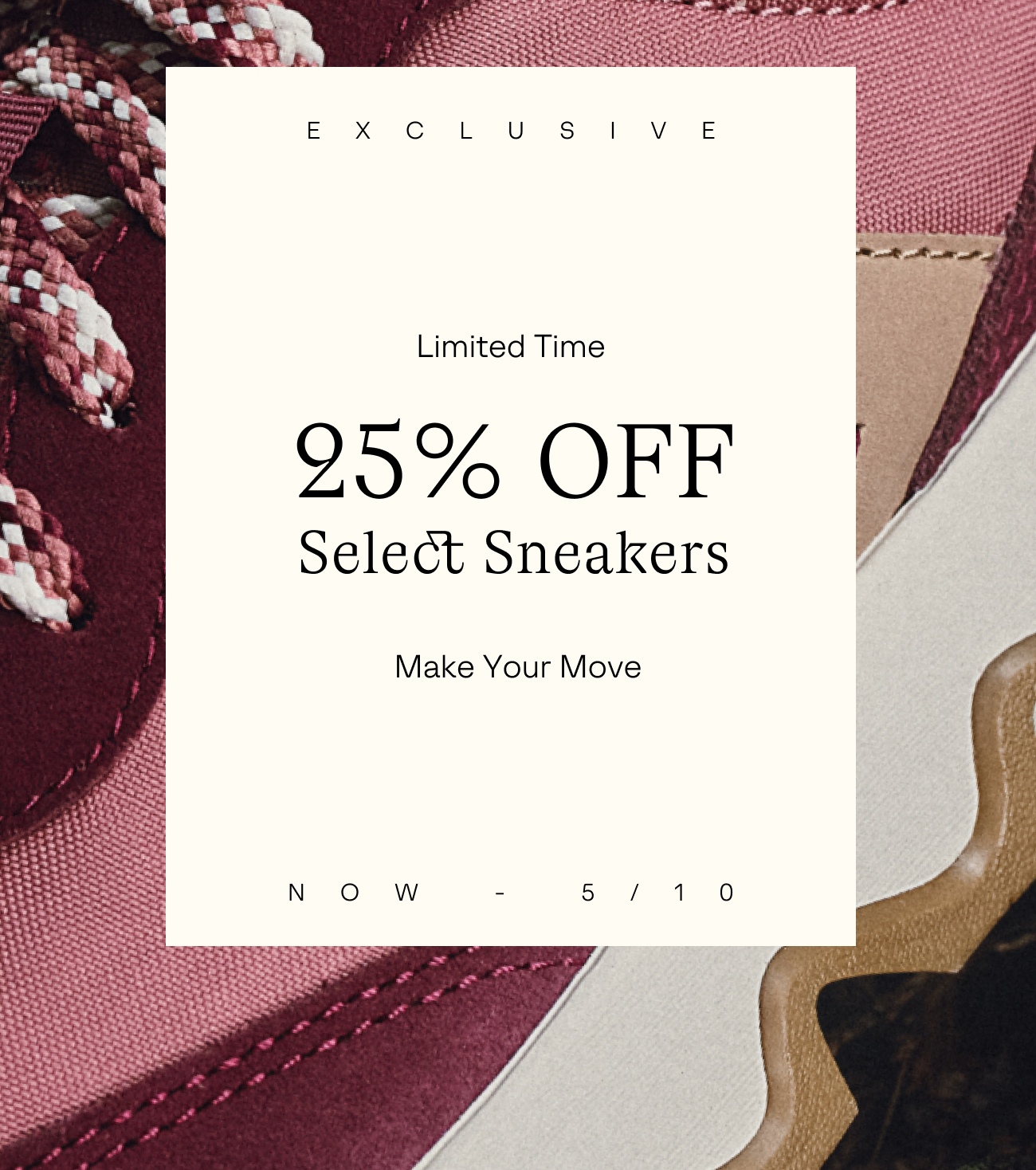 Select Sneakers 25% off