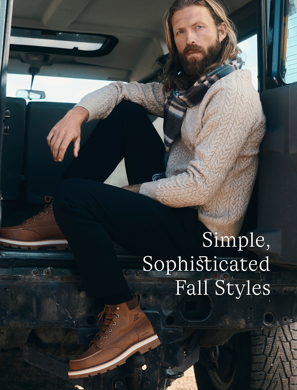 Simple Sophisticated Fall Styles.  Lark-47™ Moc Toe Men's Waterproof Boot in Velvet Tan & Tobacco