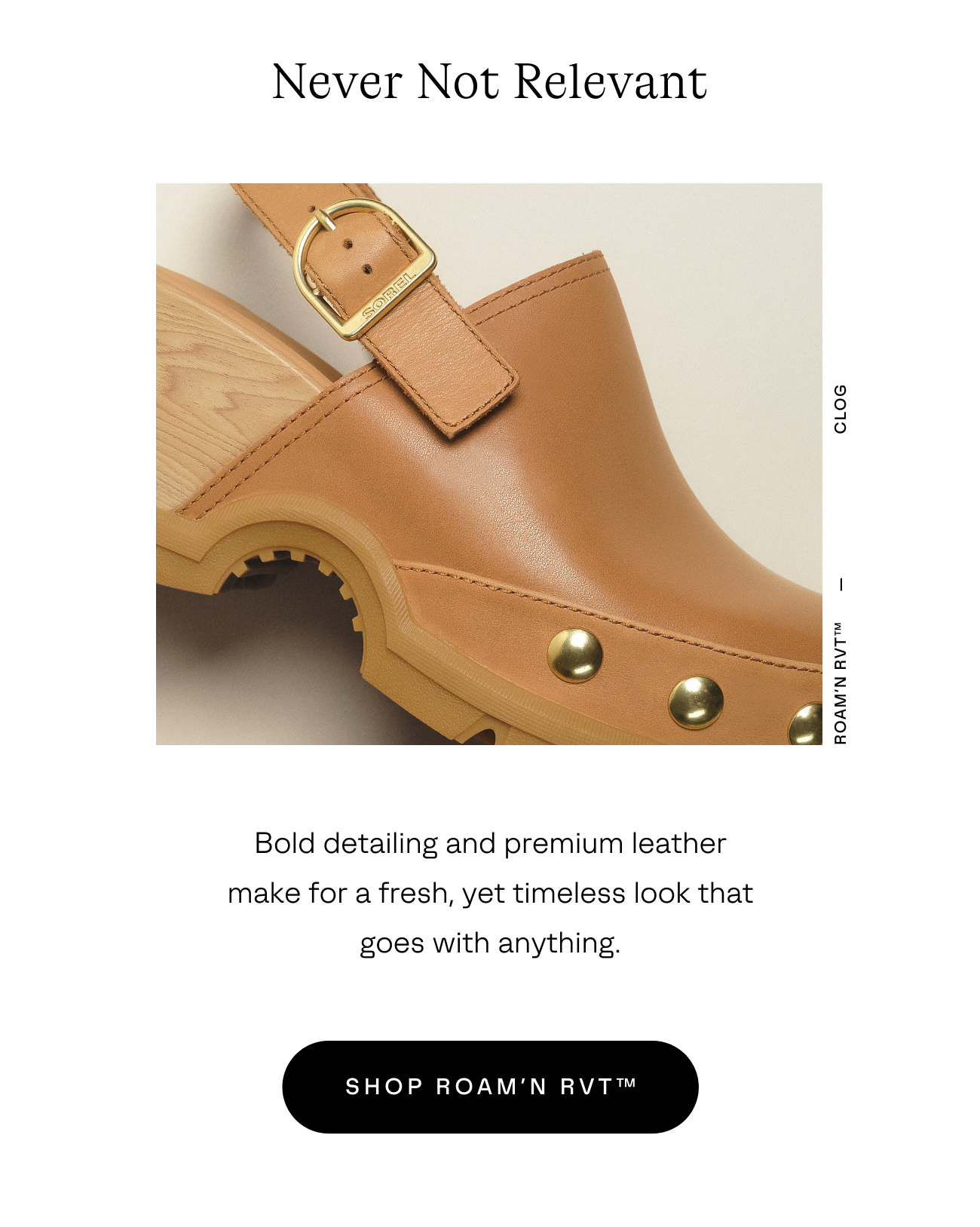 light brown leather clogs on a beige background